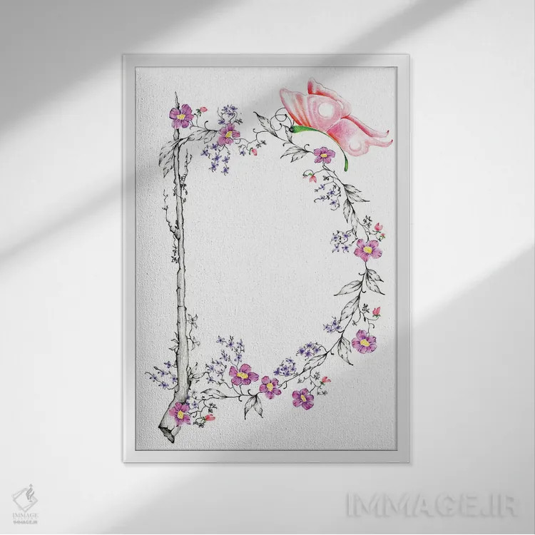 تابلو دکوراتیو حرف D اثر جوانا هابر - نمای قابدار سفید