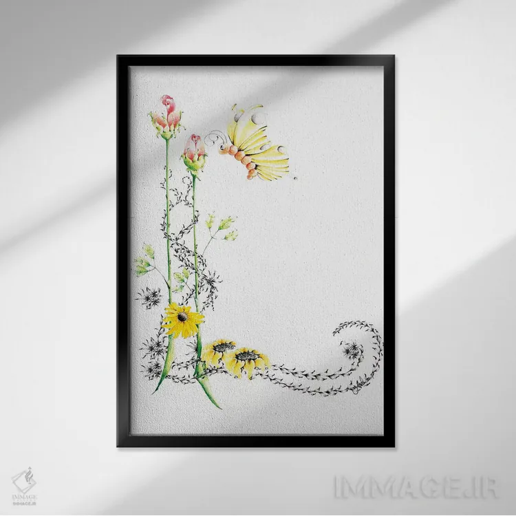 تابلو دکوراتیو حرف L II اثر جوانا هابر - نمای قابدار مشکی