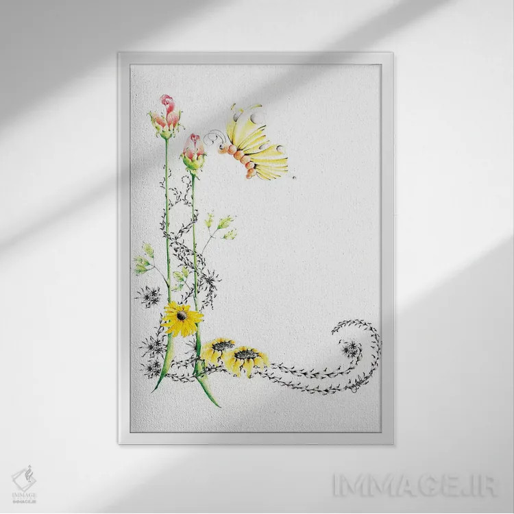 تابلو دکوراتیو حرف L II اثر جوانا هابر - نمای قابدار سفید