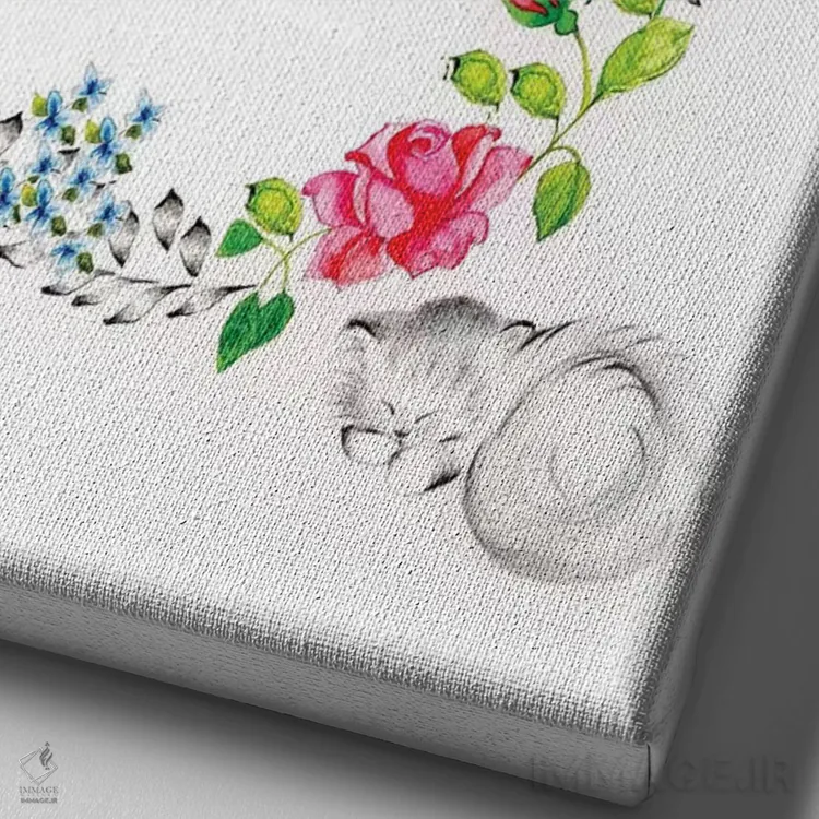 تابلو دکوراتیو حرف S اثر جوانا هابر - نمای نزدیک بافت بوم