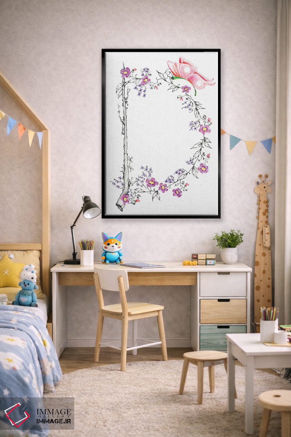 تابلو دکوراتیو حرف D اثر جوانا هابر - D2B