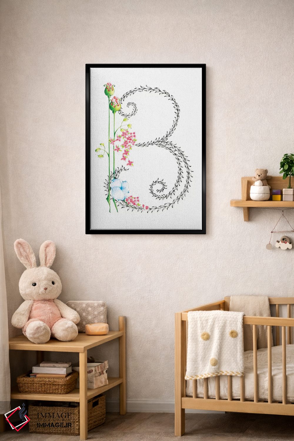 تابلو دکوراتیو حرف B اثر جوانا هابر - D4B