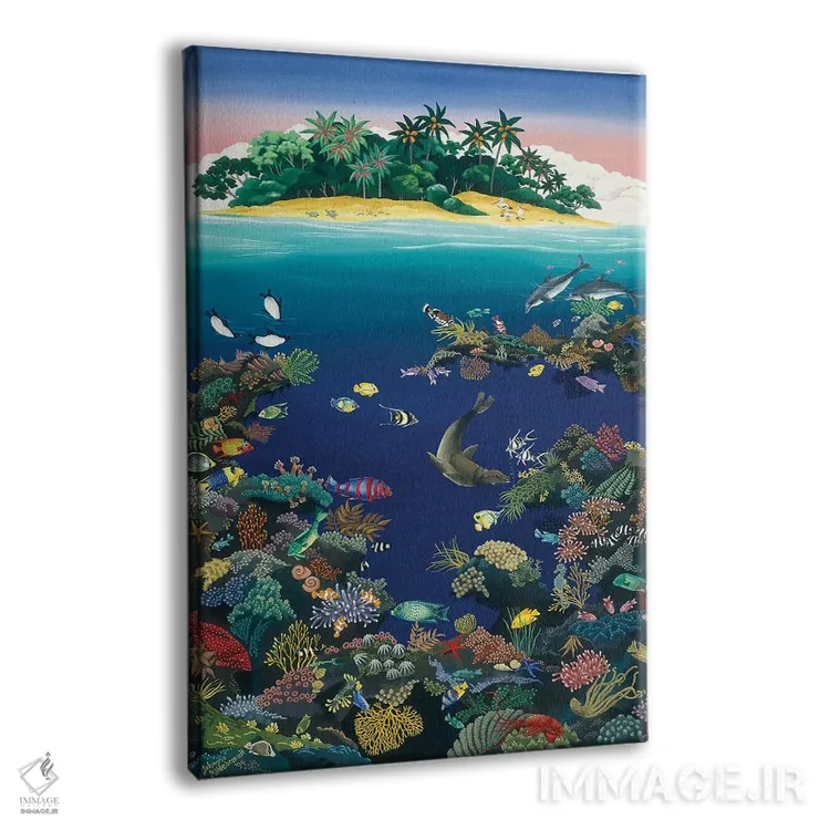 تابلو دکوراتیو تخیلات صخره مرجانی اثر یوهانا هیلدبرانت - نمای پرسپکتیو محصول