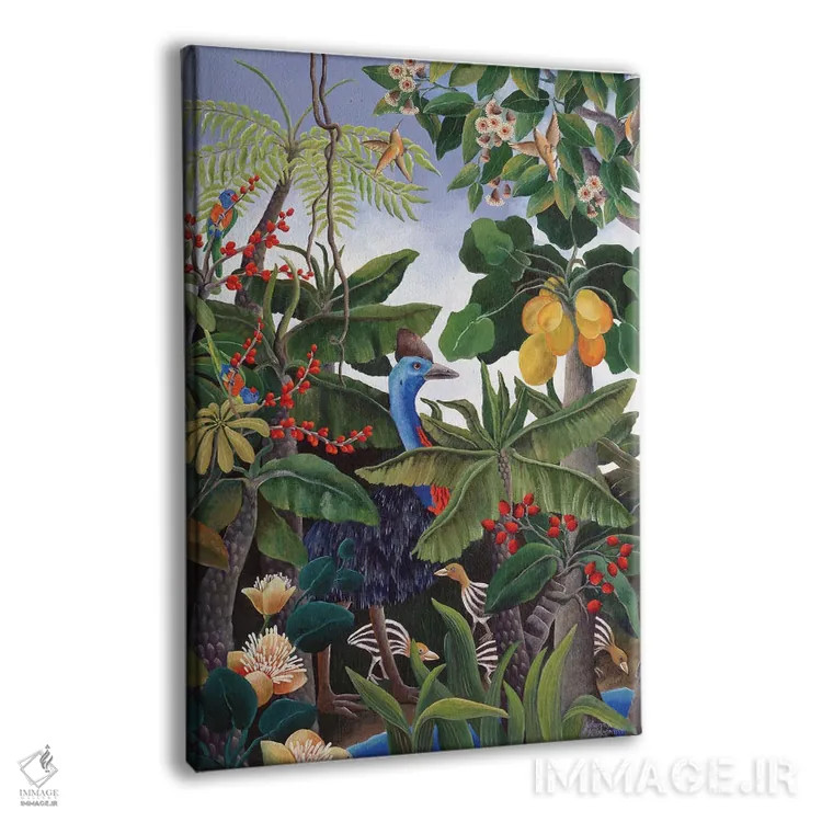 تابلو دکوراتیو کاسوآری و جوجه هایش اثر یوهانا هیلدبرانت - نمای پرسپکتیو محصول