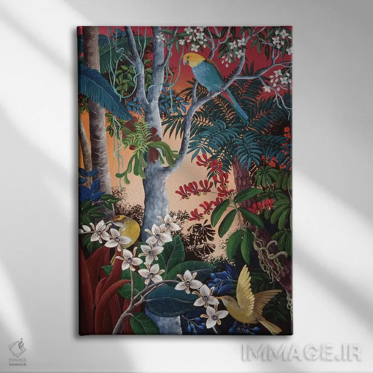 تابلو دکوراتیو ارکیده های وحشی شکوفه دار اثر یوهانا هیلدبرانت - نمای روبهرو روی دیوار