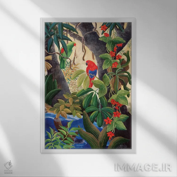 تابلو دکوراتیو پیچش رودخانه II اثر یوهانا هیلدبرانت - نمای قابدار سفید