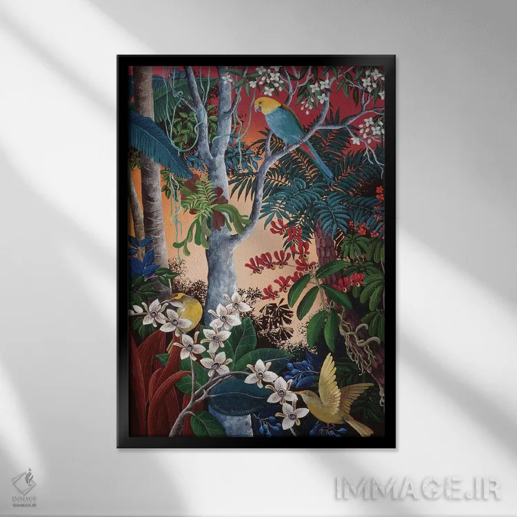 تابلو دکوراتیو ارکیده های وحشی شکوفه دار اثر یوهانا هیلدبرانت - نمای قابدار مشکی