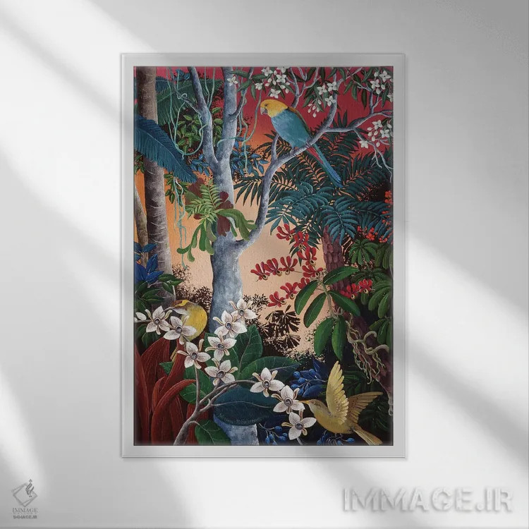 تابلو دکوراتیو ارکیده های وحشی شکوفه دار اثر یوهانا هیلدبرانت - نمای قابدار سفید