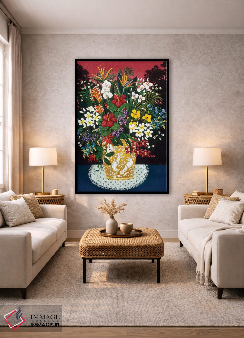 تابلو دکوراتیو چیدمان گرمسیری اثر یوهانا هیلدبرانت - D1B