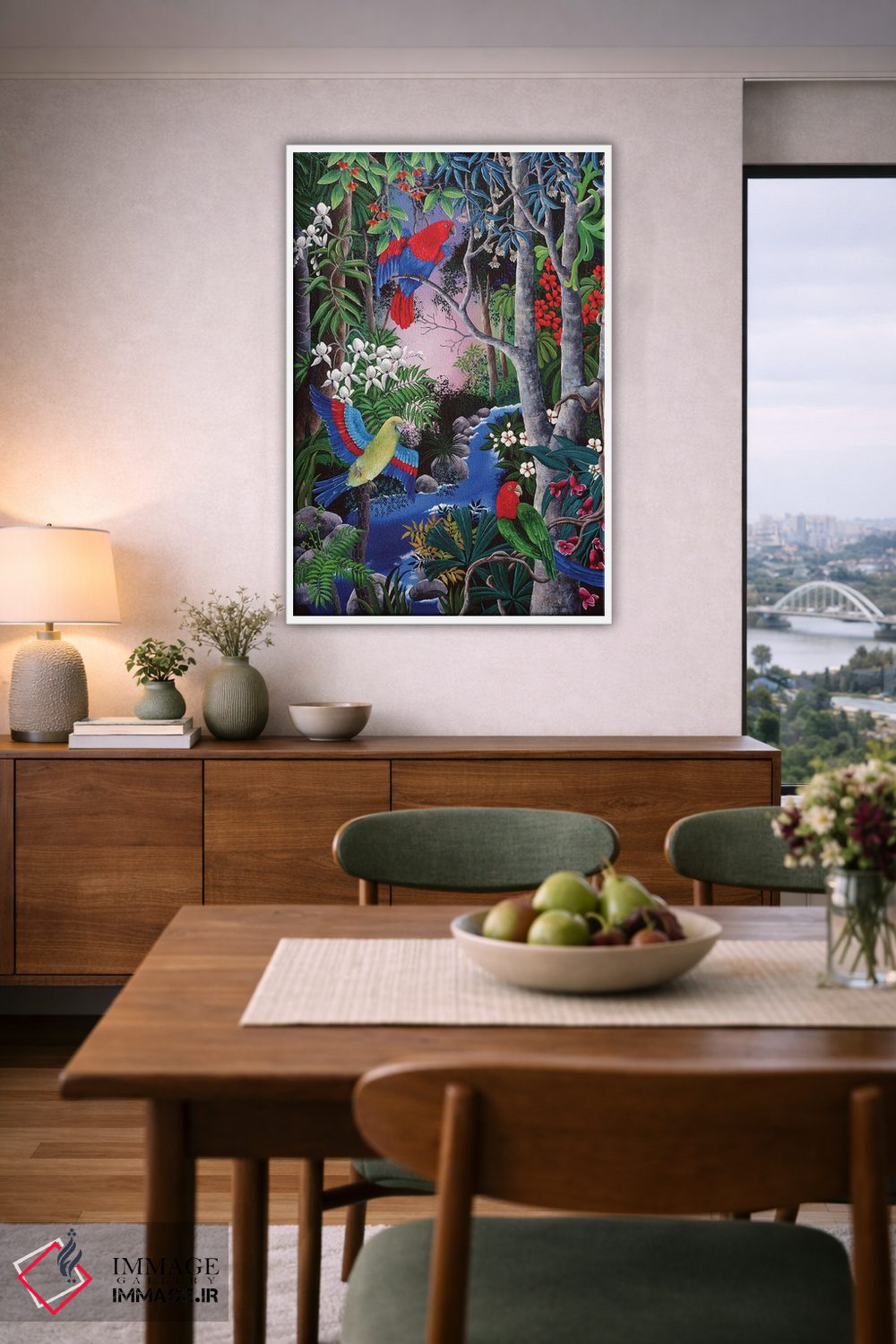 تابلو دکوراتیو طوطی های گرمسیری اثر یوهانا هیلدبرانت - D5W