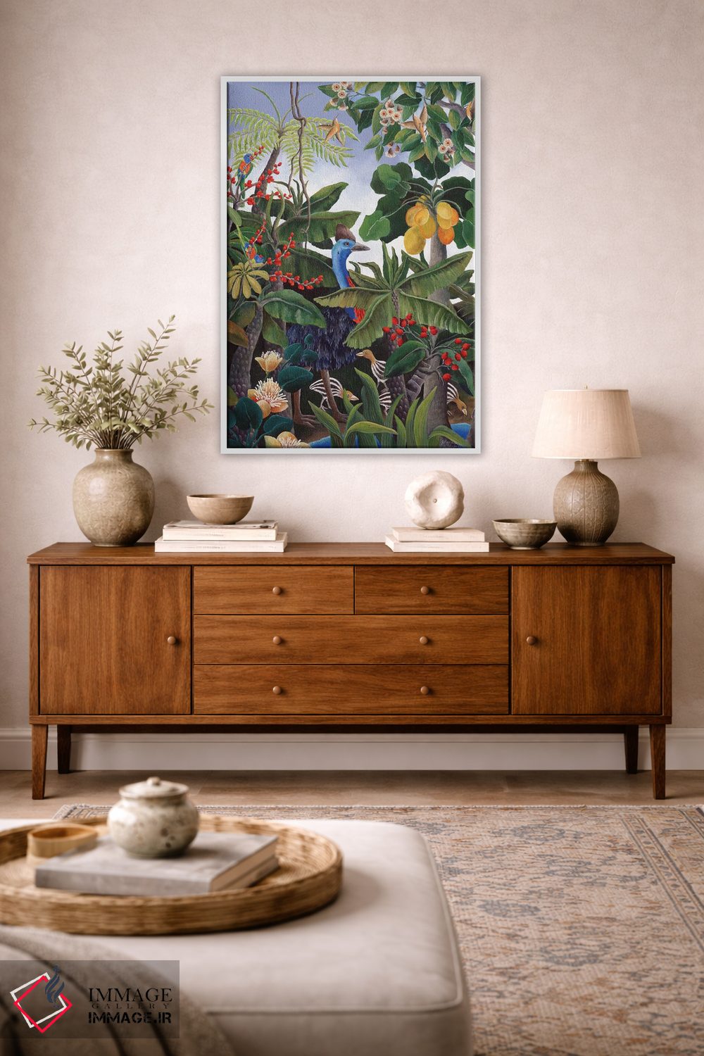 تابلو دکوراتیو کاسوآری و جوجه هایش اثر یوهانا هیلدبرانت - D3W