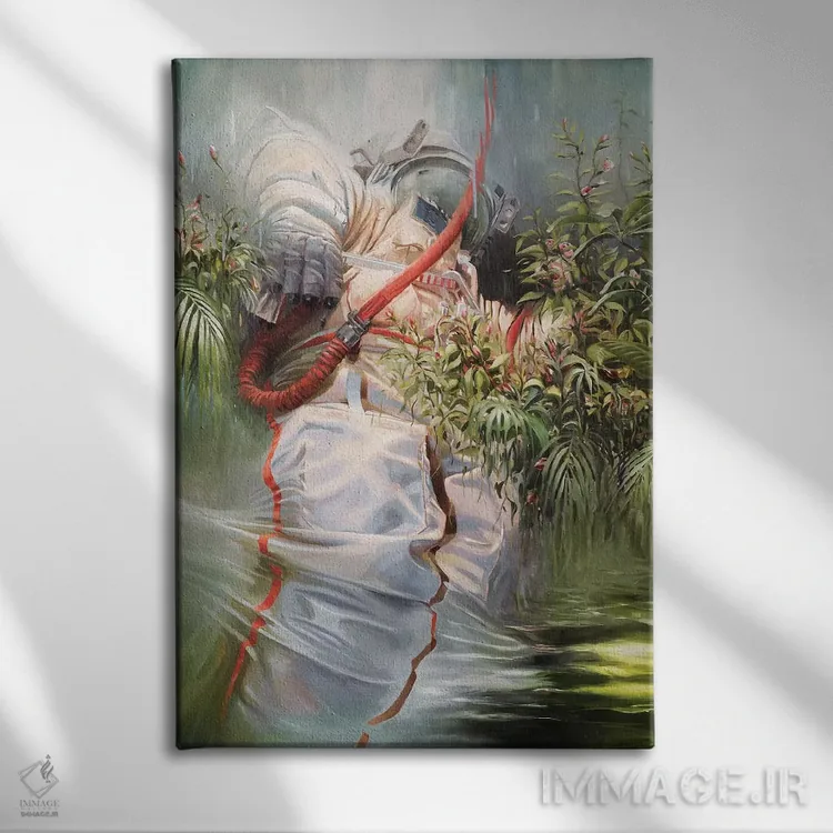 تابلو دکوراتیو بر دوش غول ها اثر جانی مورانت - نمای روبهرو روی دیوار