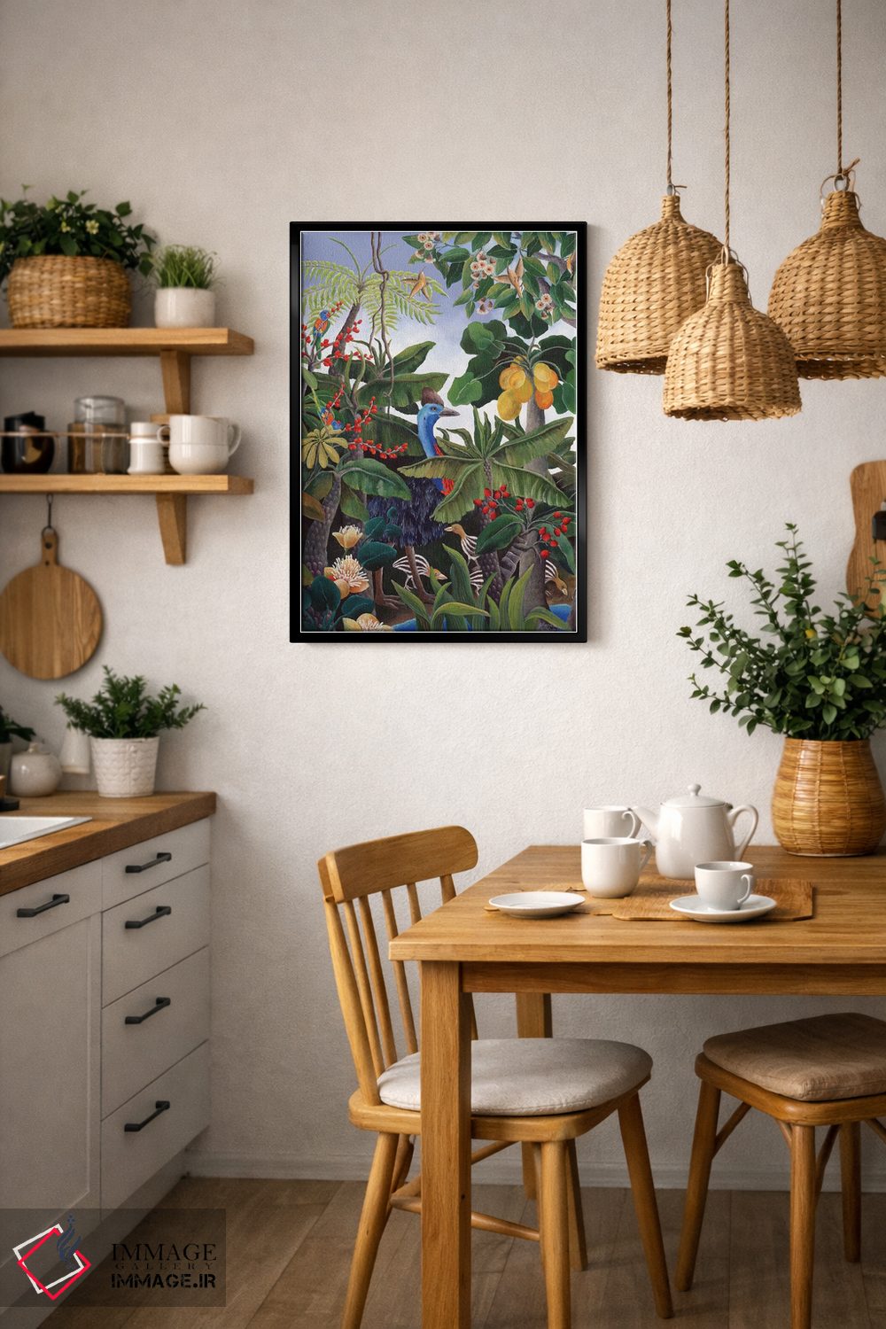 تابلو دکوراتیو کاسوآری و جوجه هایش اثر یوهانا هیلدبرانت - D5B