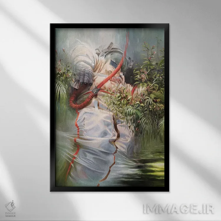 تابلو دکوراتیو بر دوش غول ها اثر جانی مورانت - نمای قابدار مشکی