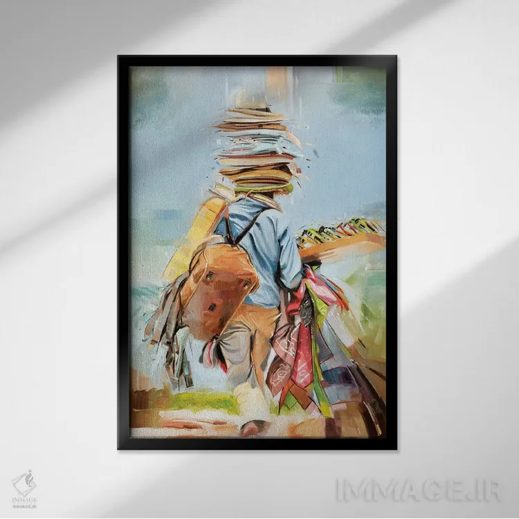 تابلو دکوراتیو بازرگان ساحلی اثر جانی مورانت - نمای قابدار مشکی