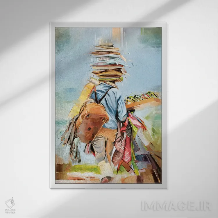 تابلو دکوراتیو بازرگان ساحلی اثر جانی مورانت - نمای قابدار سفید