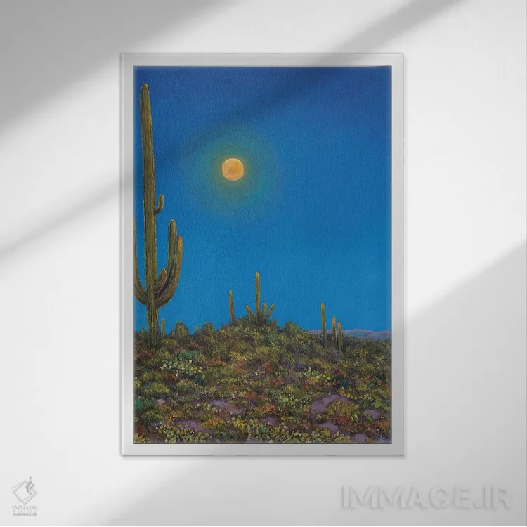 تابلو دکوراتیو سرناد زیر نور مهتاب اثر جاناتان هریس - نمای قابدار سفید