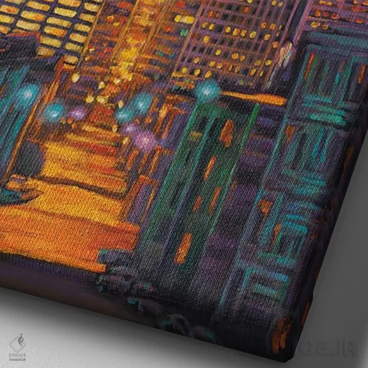 تابلو دکوراتیو سان فرانسیسکو اثر جاناتان هریس - نمای نزدیک بافت بوم