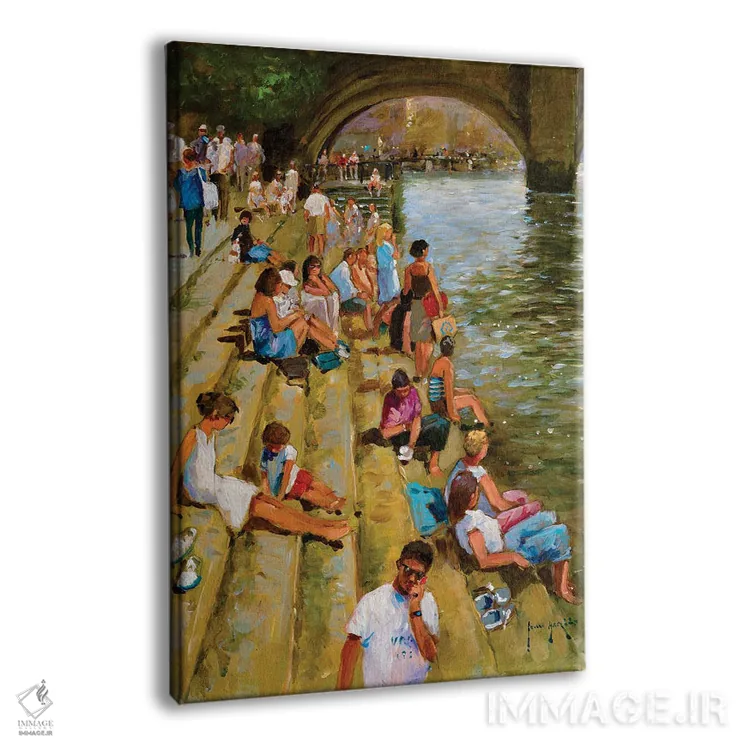 تابلو دکوراتیو یکشنبه کنار رودخانه اثر جان هاسکینز - نمای پرسپکتیو محصول