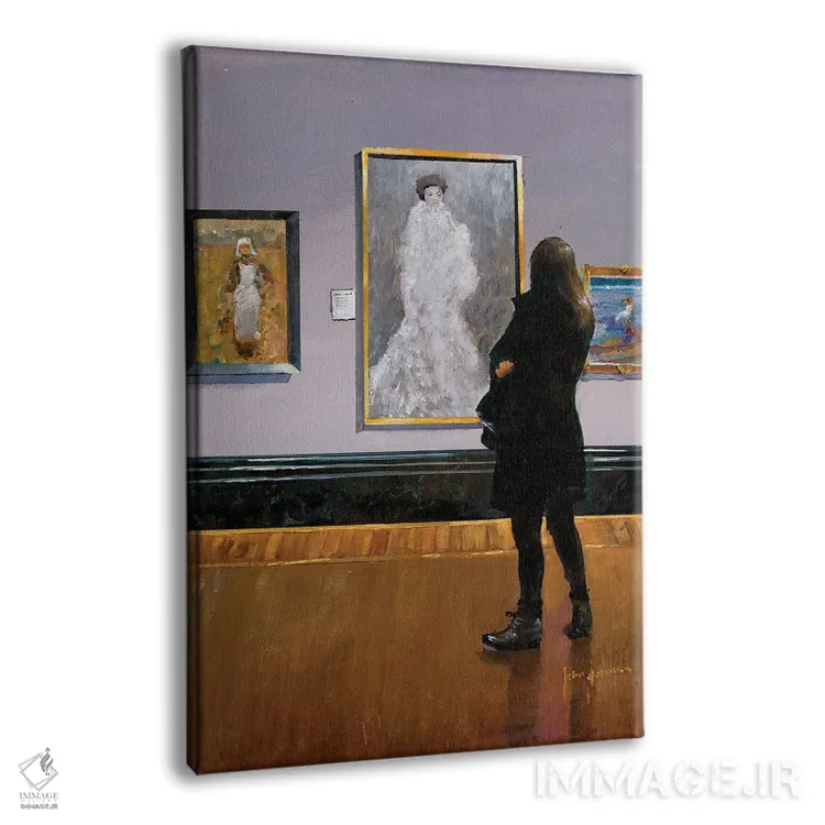 تابلو دکوراتیو نقره ای و سیاه اثر جان هاسکینز - نمای پرسپکتیو محصول