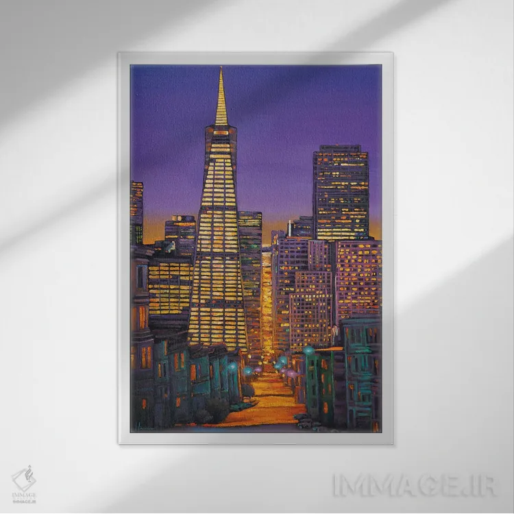 تابلو دکوراتیو سان فرانسیسکو اثر جاناتان هریس - نمای قابدار سفید