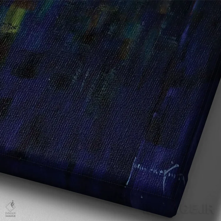 تابلو دکوراتیو نکتورن پل بروکلین اثر جان هاسکینز - نمای نزدیک بافت بوم