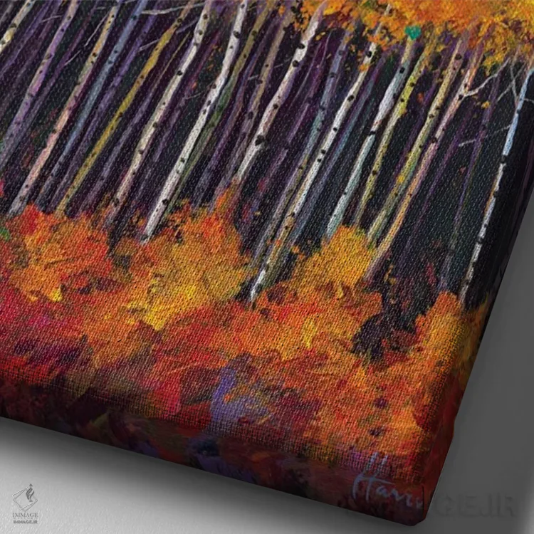 تابلو دکوراتیو لبه آسپن اثر جاناتان هریس - نمای نزدیک بافت بوم
