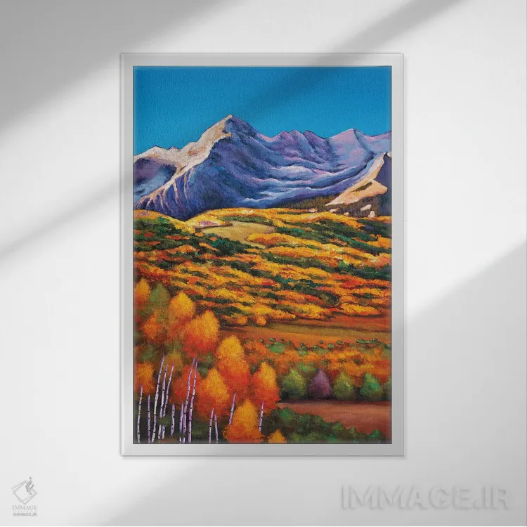 تابلو دکوراتیو اوج کوه های راکی اثر جاناتان هریس - نمای قابدار سفید
