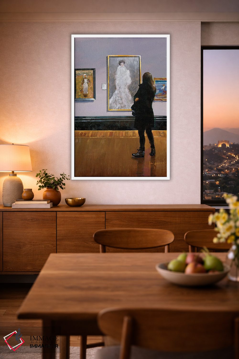 تابلو دکوراتیو نقره ای و سیاه اثر جان هاسکینز - D1W