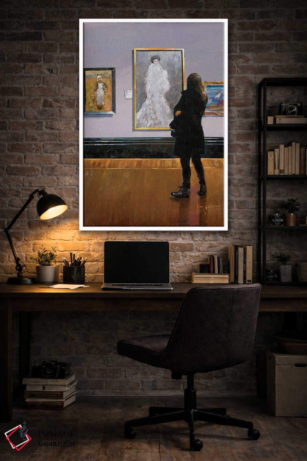 تابلو دکوراتیو نقره ای و سیاه اثر جان هاسکینز - D3W