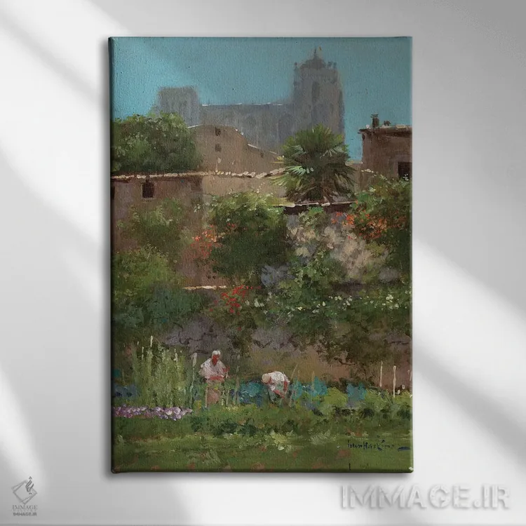 تابلو دکوراتیو باغ های صومعه اثر جان هاسکینز - نمای روبهرو روی دیوار