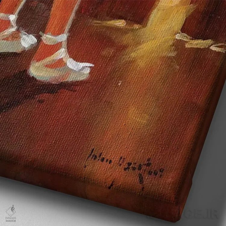 تابلو دکوراتیو اجرای انفرادی اثر جان هاسکینز - نمای نزدیک بافت بوم