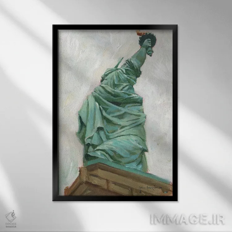 تابلو دکوراتیو بانوی آزادی اثر جان هاسکینز - نمای قابدار مشکی