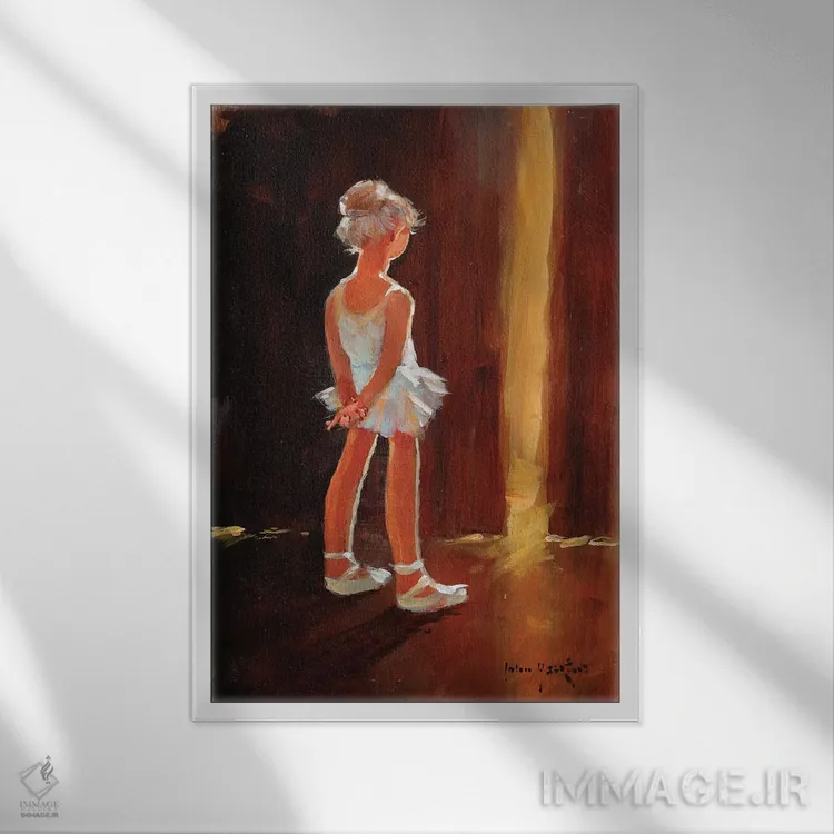 تابلو دکوراتیو اجرای انفرادی اثر جان هاسکینز - نمای قابدار سفید