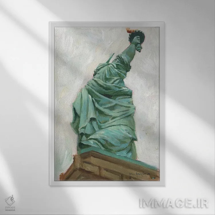 تابلو دکوراتیو بانوی آزادی اثر جان هاسکینز - نمای قابدار سفید
