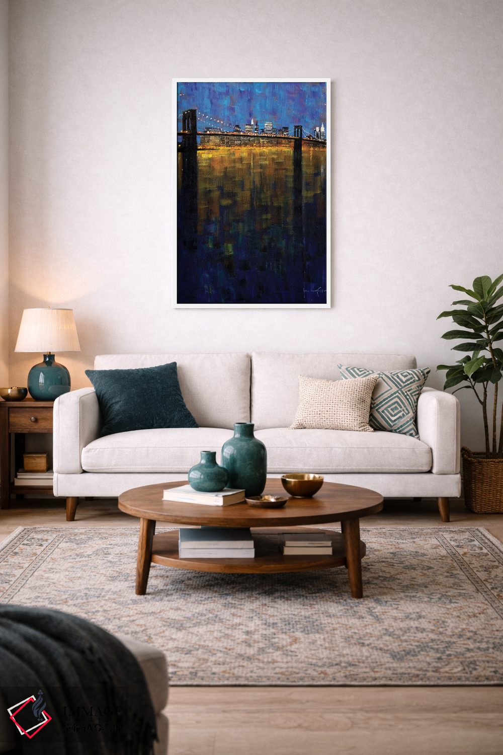 تابلو دکوراتیو نکتورن پل بروکلین اثر جان هاسکینز - D3W