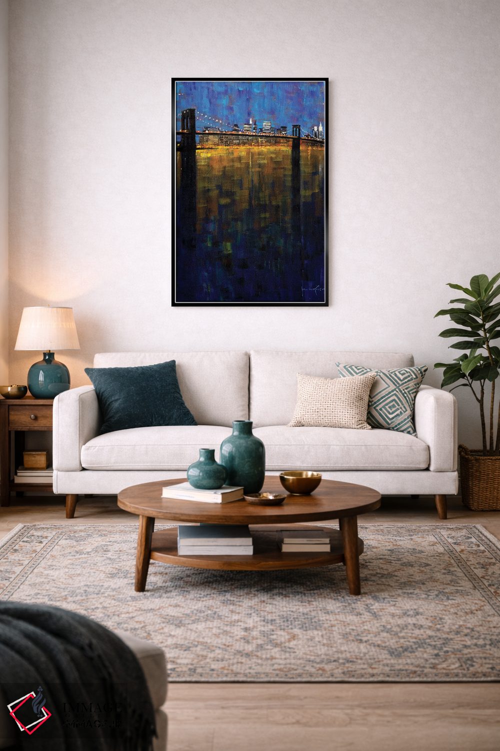 تابلو دکوراتیو نکتورن پل بروکلین اثر جان هاسکینز - D4B