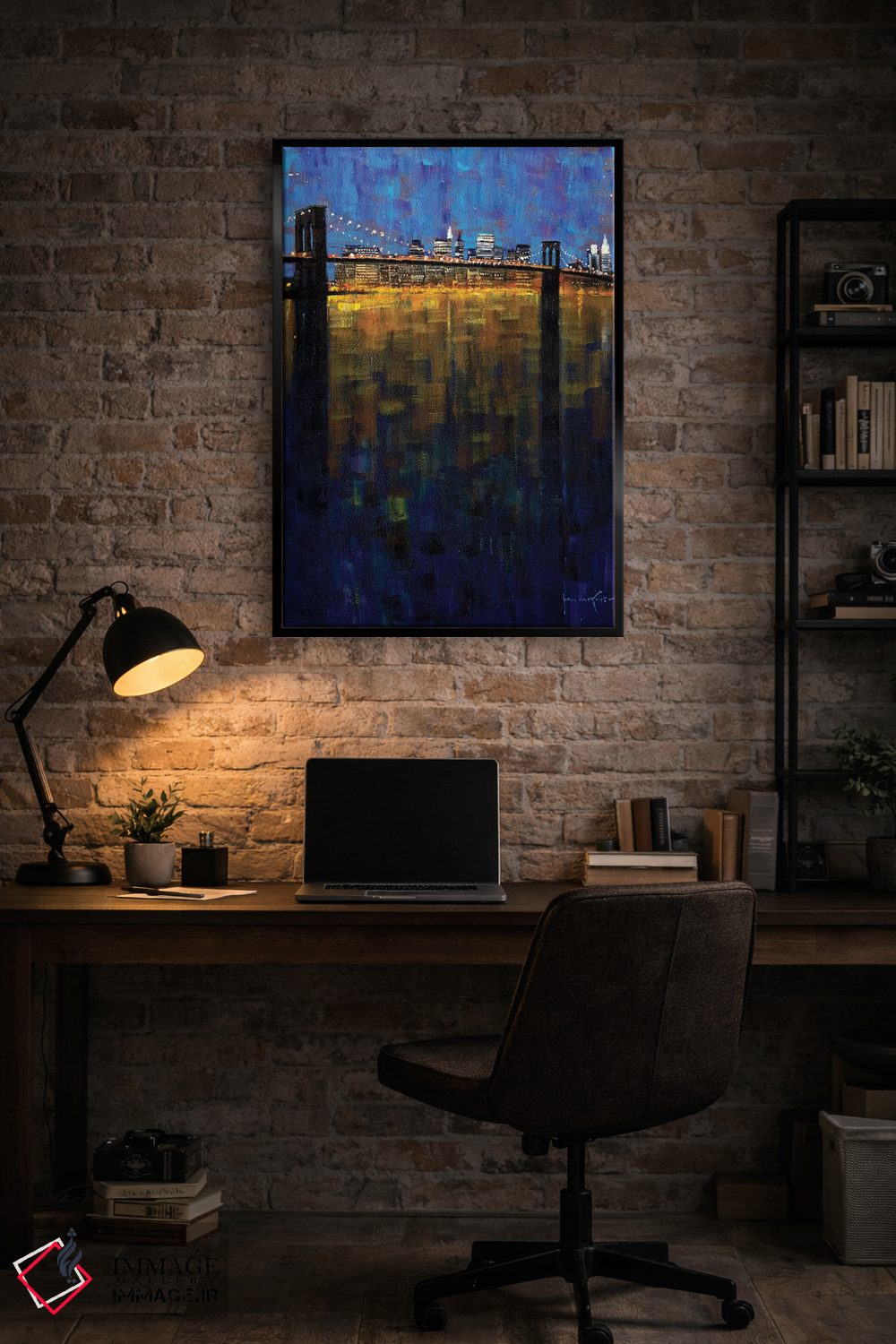 تابلو دکوراتیو نکتورن پل بروکلین اثر جان هاسکینز - D5B