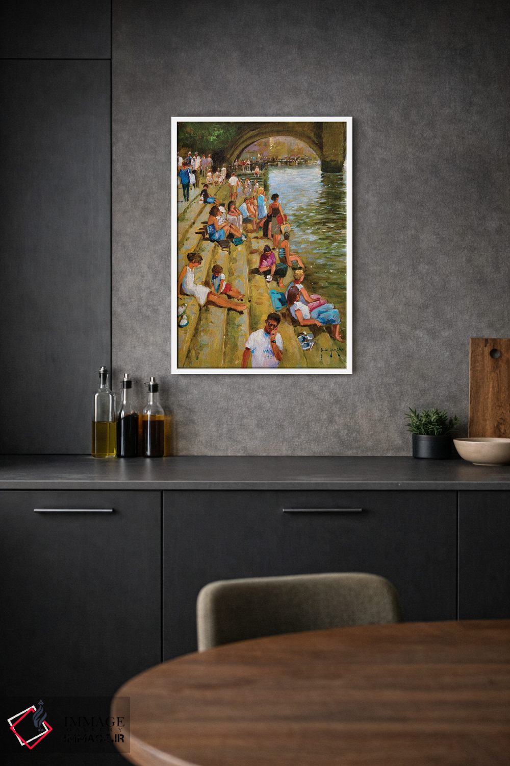 تابلو دکوراتیو یکشنبه کنار رودخانه اثر جان هاسکینز - D1W