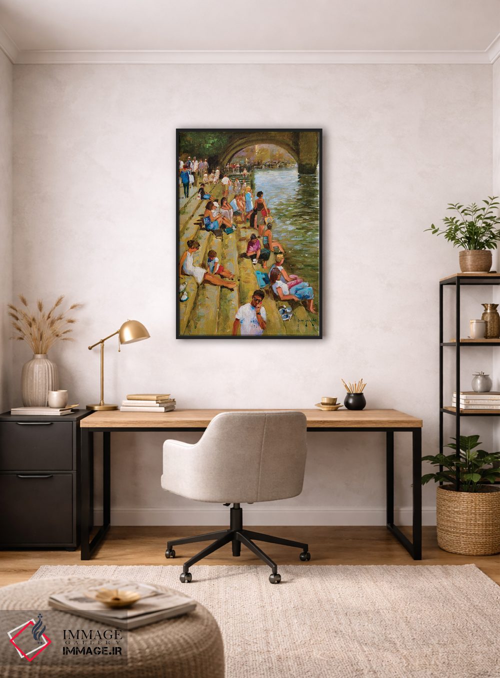 تابلو دکوراتیو یکشنبه کنار رودخانه اثر جان هاسکینز - D3B