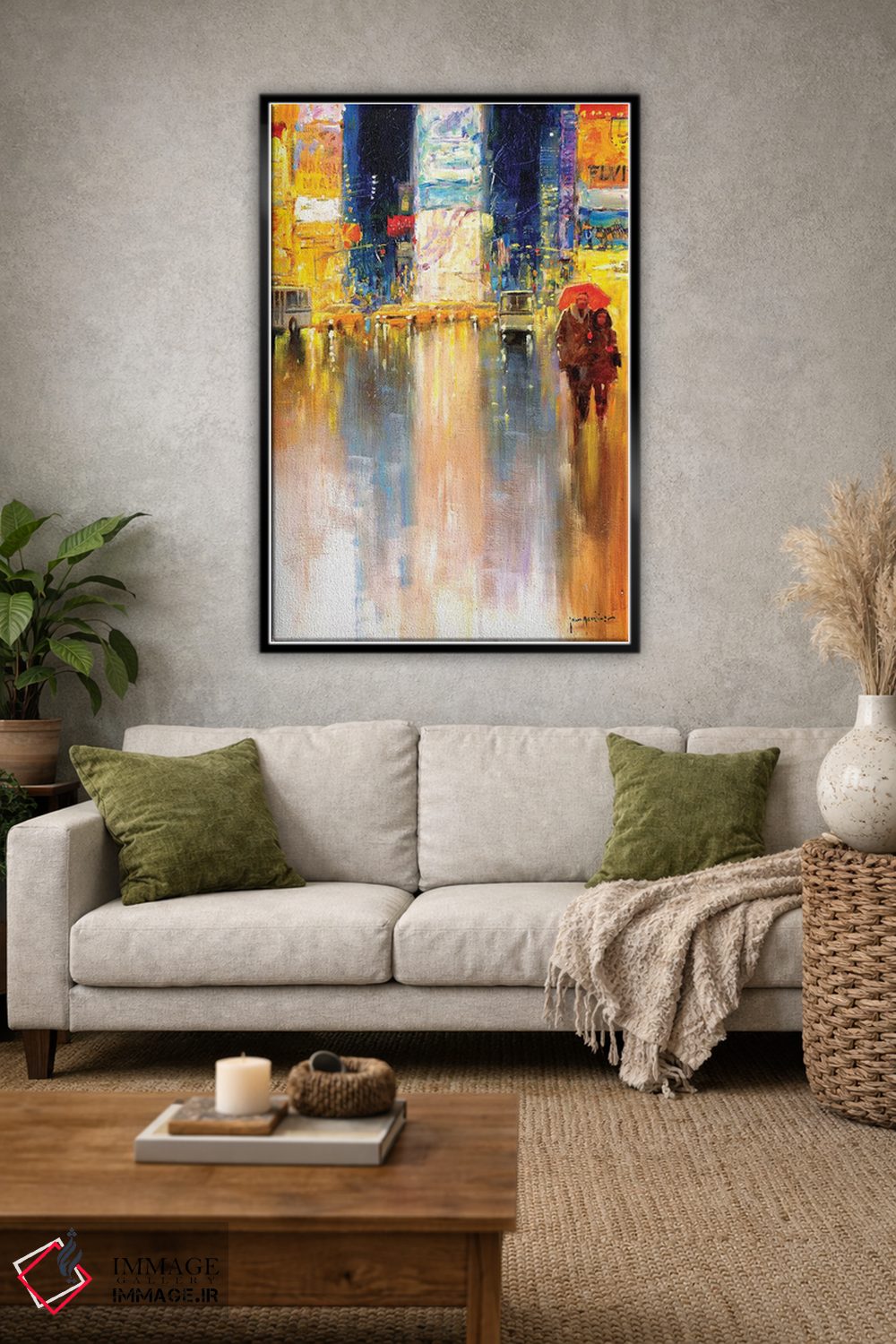 تابلو انتزاعی عصر میدان تایمز اثر جان هاسکینز - D1B