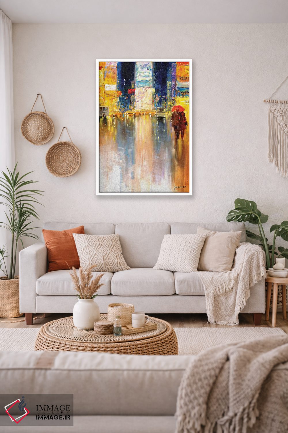 تابلو انتزاعی عصر میدان تایمز اثر جان هاسکینز - D2W