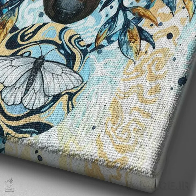 تابلو دکوراتیو تولد دوباره اثر جونا هیتینن - نمای نزدیک بافت بوم