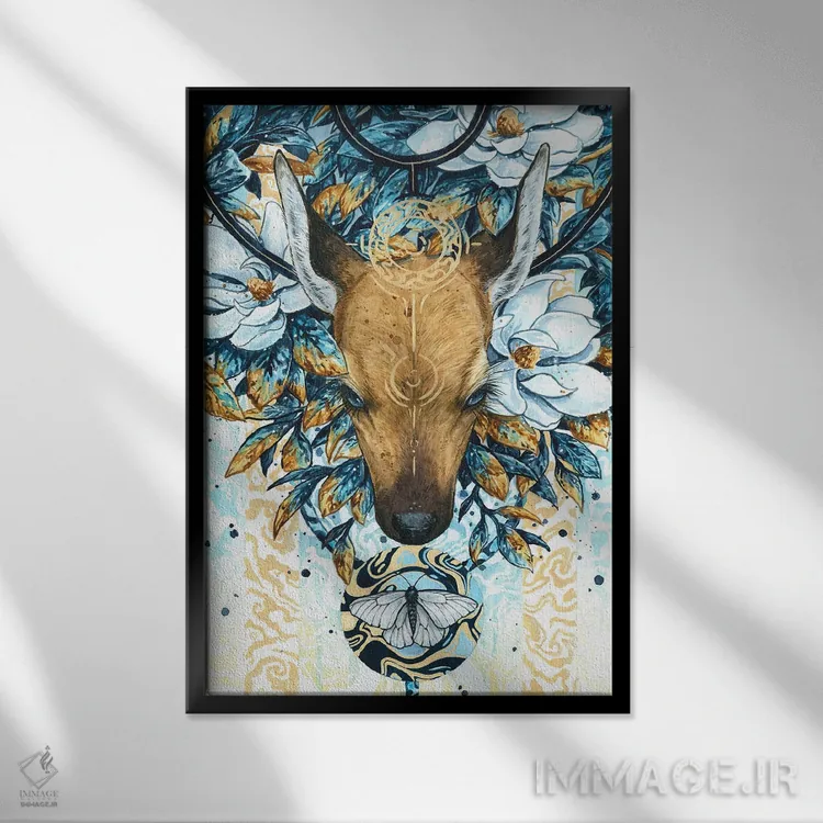 تابلو دکوراتیو تولد دوباره اثر جونا هیتینن - نمای قابدار مشکی