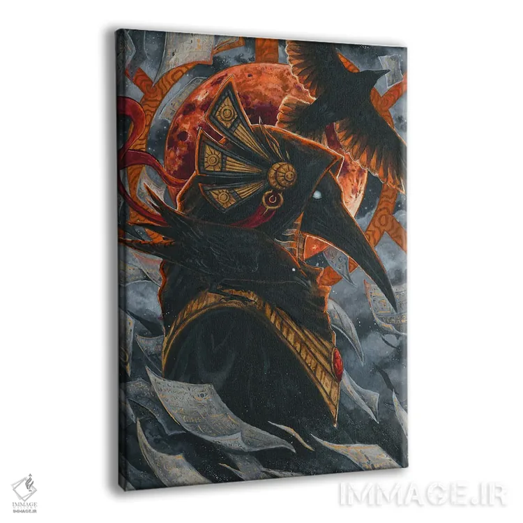 تابلو دکوراتیو تحوت و کلاغ ها اثر جونا هیتینن - نمای پرسپکتیو محصول