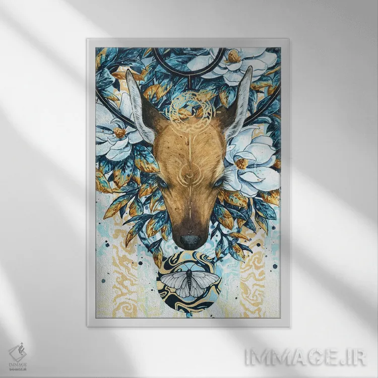 تابلو دکوراتیو تولد دوباره اثر جونا هیتینن - نمای قابدار سفید