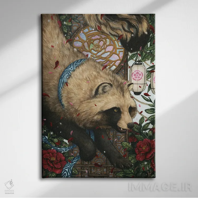 تابلو دکوراتیو تانوکی اثر جونا هیتینن - نمای روبهرو روی دیوار