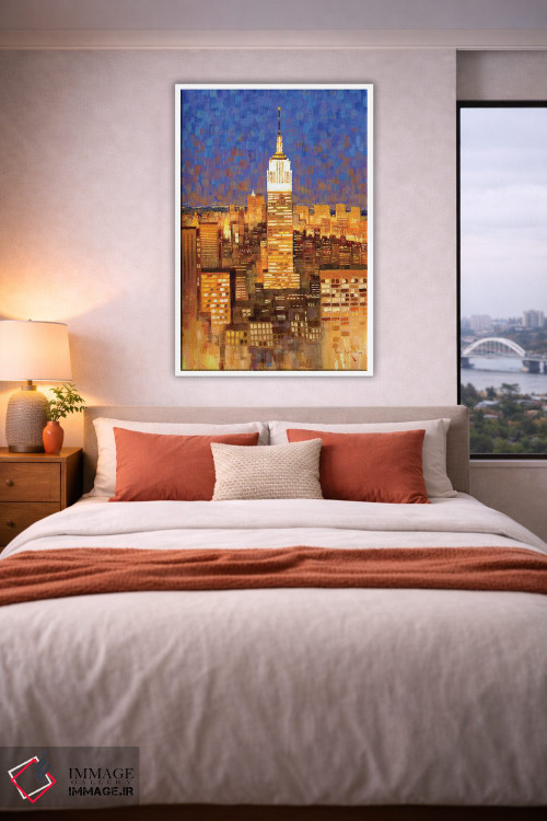 تابلو دکوراتیو منظره افقی ساختمان امپایر استیت اثر جان هاسکینز - D4W