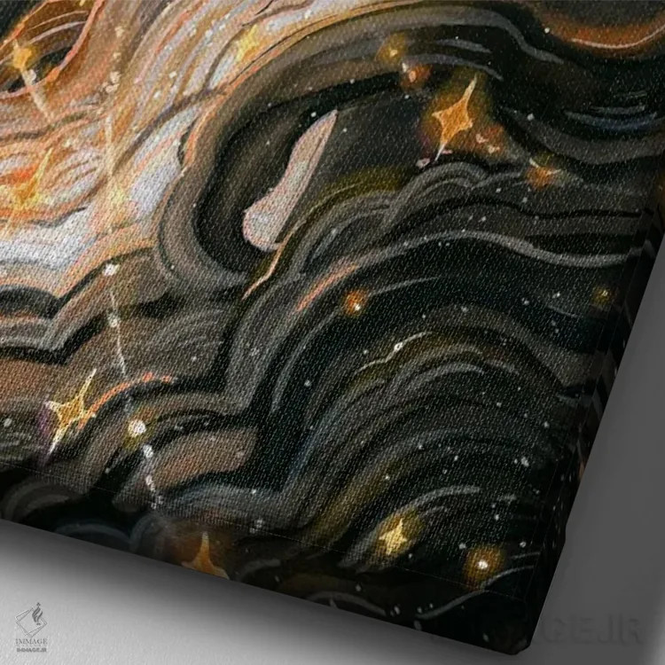 تابلو دکوراتیو ستاره نگر اثر جونا هیتینن - نمای نزدیک بافت بوم