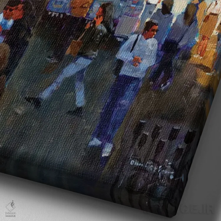 تابلو دکوراتیو فواره تروی اثر جان هاسکینز - نمای نزدیک بافت بوم